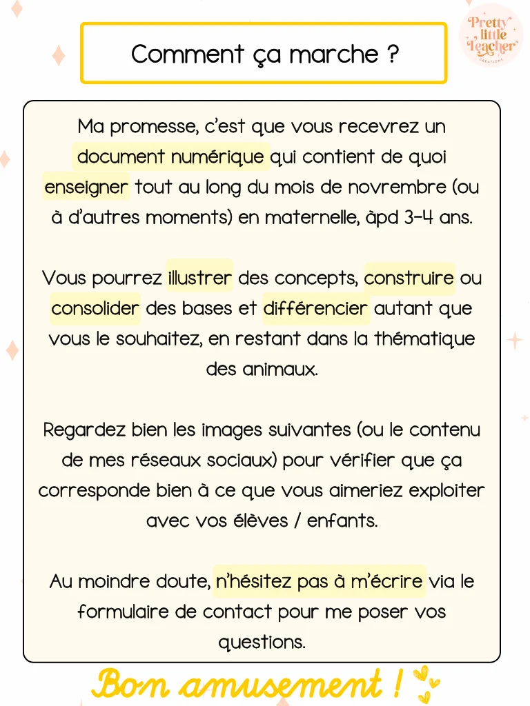Pack Maternelle sur les animaux