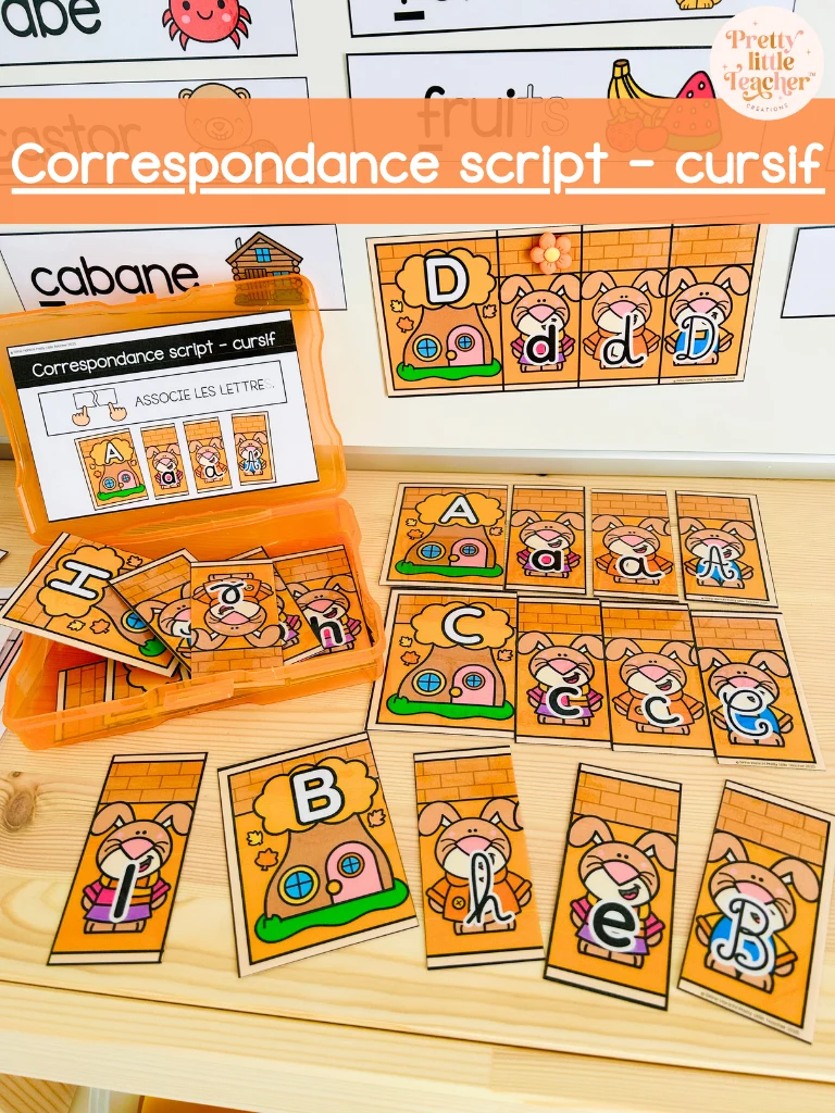Correspondance script - cursif