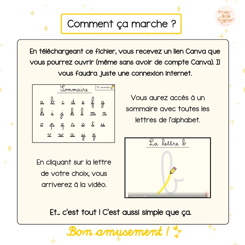 Vidéos sur la formation des lettres cursives