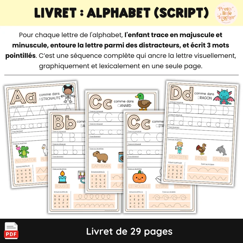 Pack de 4 livrets d'activités pour la maternelle : écrire, dénombrer et tracer