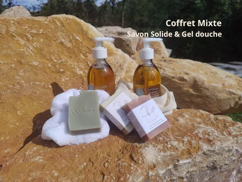 Coffret 100% savon solide, 100% Gel douche artisanal ou Mixte