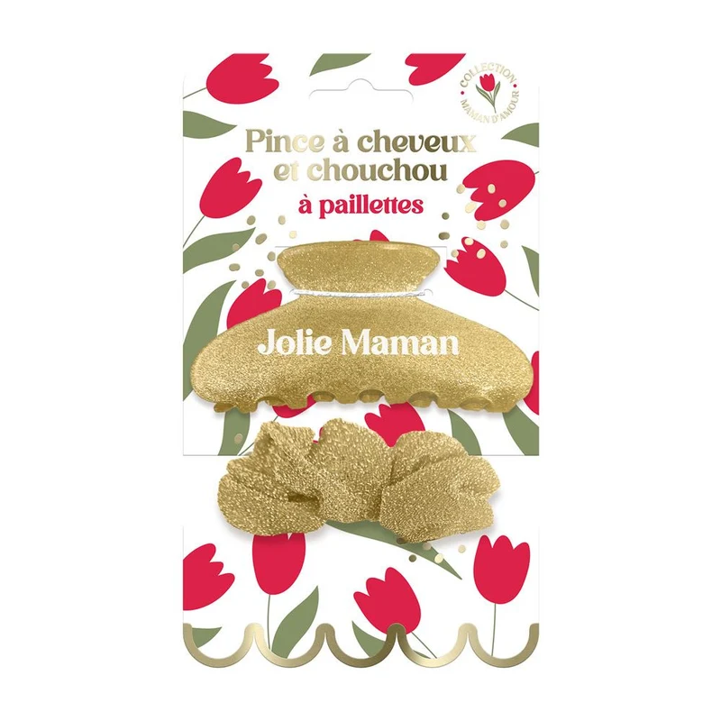 Duo - Pince à cheveux et chouchou "Jolie Maman"