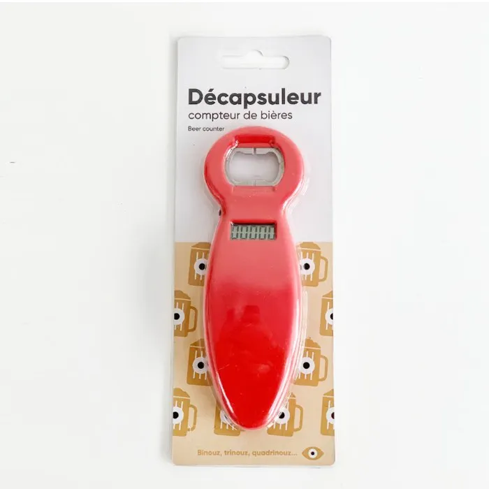 Décapsuleur compteur de bières rouge
