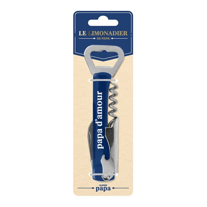 Tire bouchon avec décapsuleur "Papa d'amour"