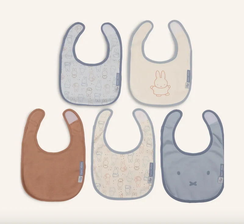 Lot de 5 bavoirs | Miffy cloudy blue