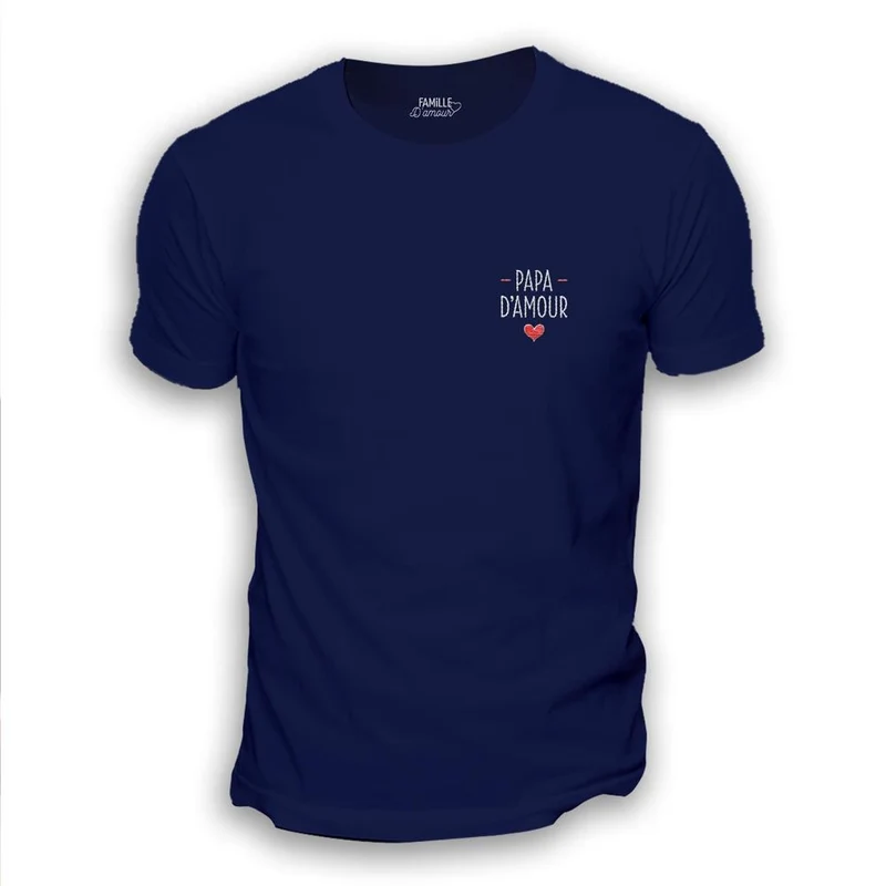 T-shirt papa d'amour marine