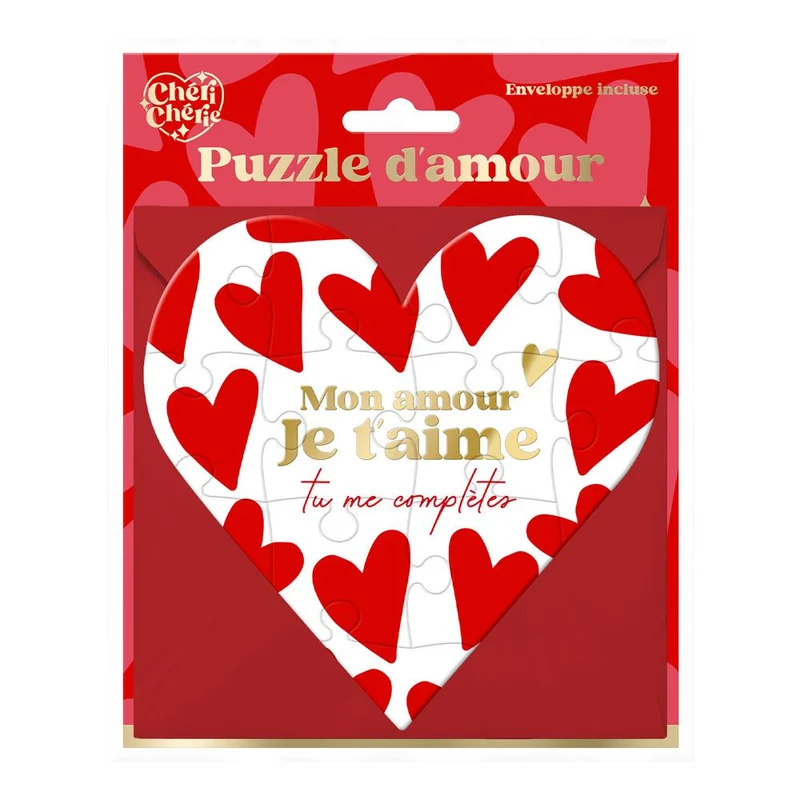 Puzzle à assembler "Mon amour je t'aime tu me complète »