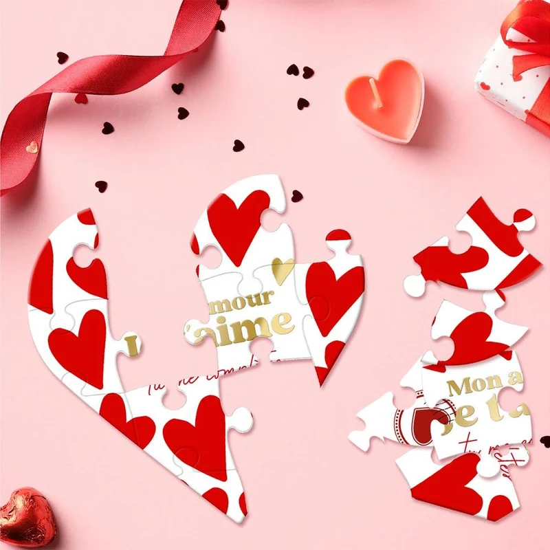 Puzzle à assembler "Mon amour je t'aime tu me complète »