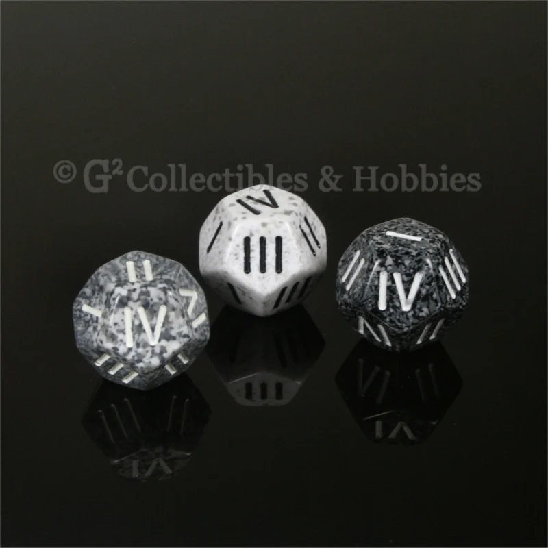 12 Sided Roman Numeral D4 - Set of 3