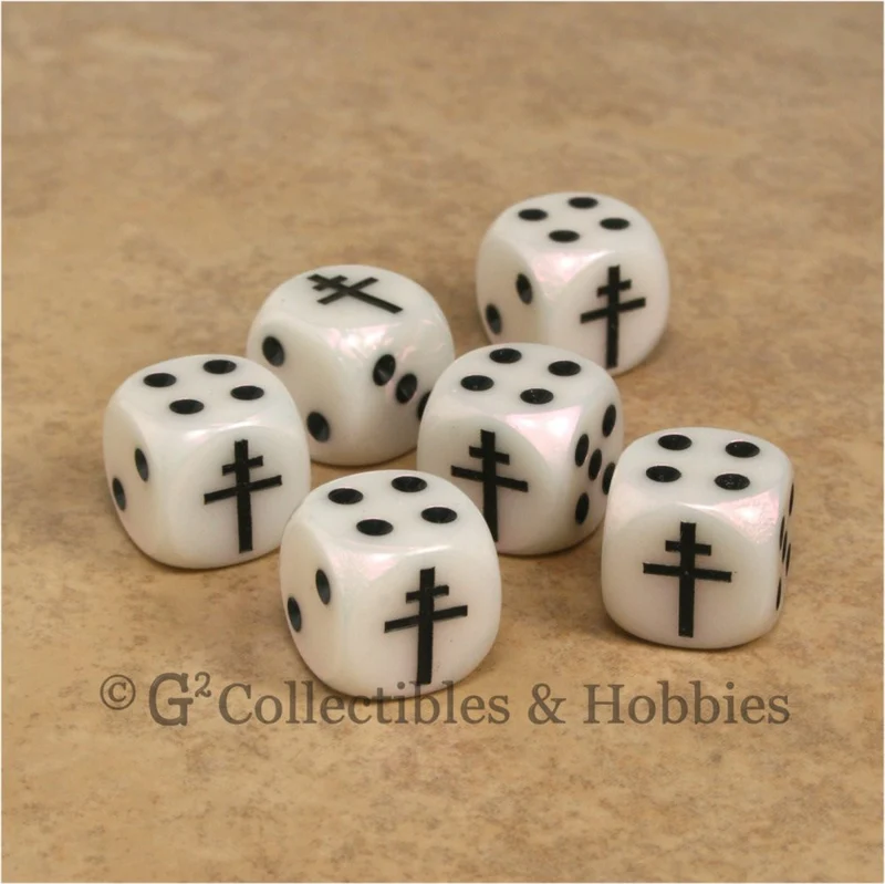 WWII Axis & Allies 6pc Dice Set - Free French Cross of Lorraine