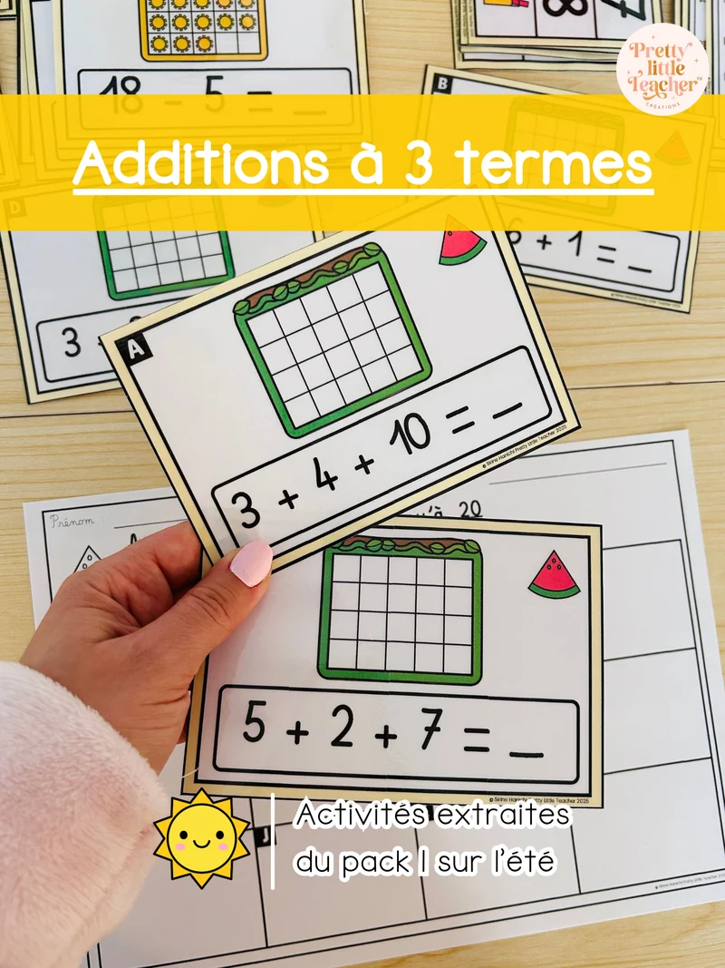 Additions à 3 termes jusqu'à 20