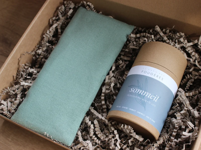 Coffret relaxation : 1 infusion Sommeil + 1 coussin de relaxation pour les yeux