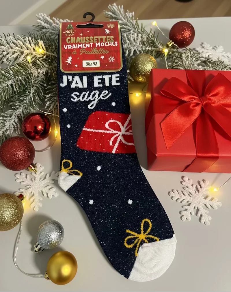 Chaussettes de Noël à paillettes pour femme au choix / Taille unique : 36-42