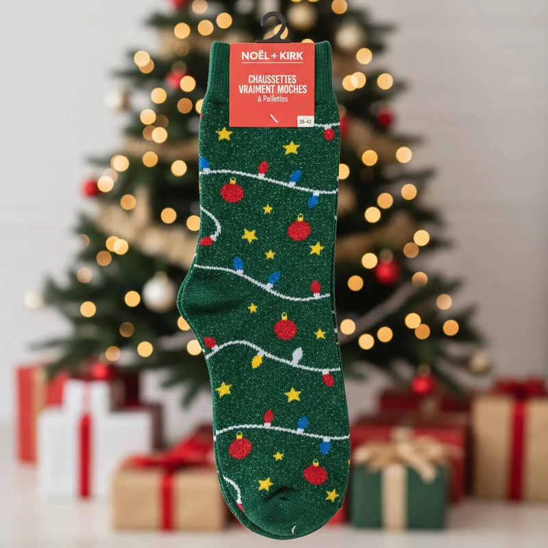 Chaussettes de Noël à paillettes pour femme au choix / Taille unique : 36-42
