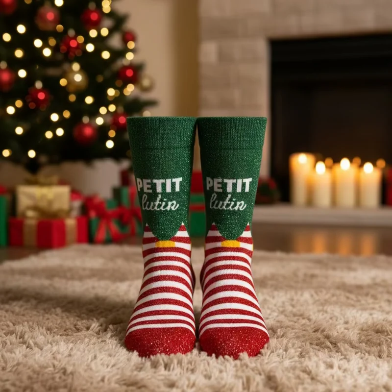 Chaussettes de Noël à paillettes pour femme au choix / Taille unique : 36-42
