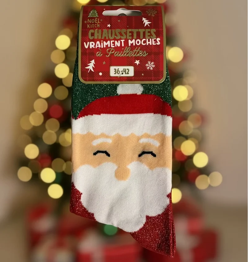 Chaussettes de Noël à paillettes pour femme au choix / Taille unique : 36-42