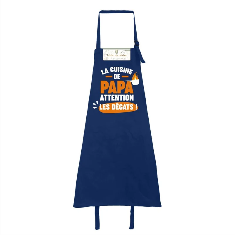 Tablier "La cuisine de papa, attention les dégâts !"