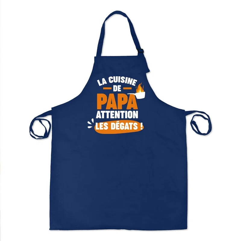 Tablier "La cuisine de papa, attention les dégâts !"
