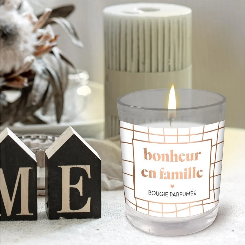 Bougie "Bonheur en famille" parfum fleur de coton