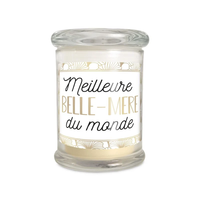 Bougie en verre Meilleure belle-mère du monde au coton