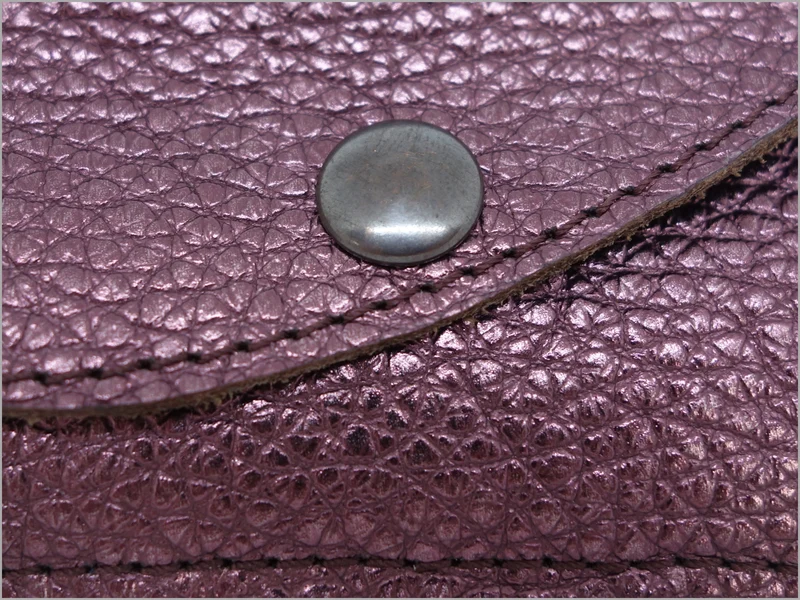 Portefeuille porte-monnaie femme cuir grainé métallisé