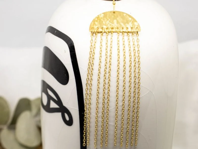 Boucles d'oreilles méduse longue, dorée à l'or fin 24K