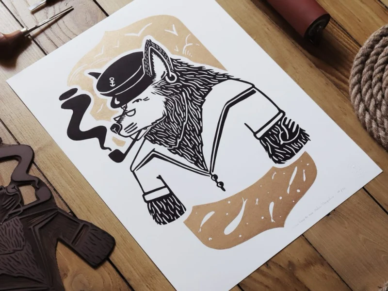 Linogravure 30x40 cm - A3 - Tirage Artisanal