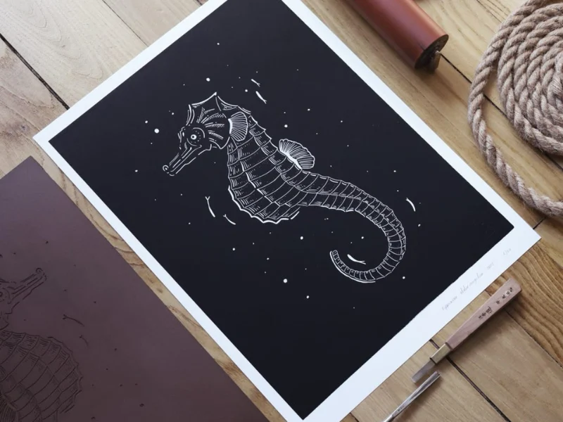 Linogravure 30x40 cm - A3 - Tirage Artisanal