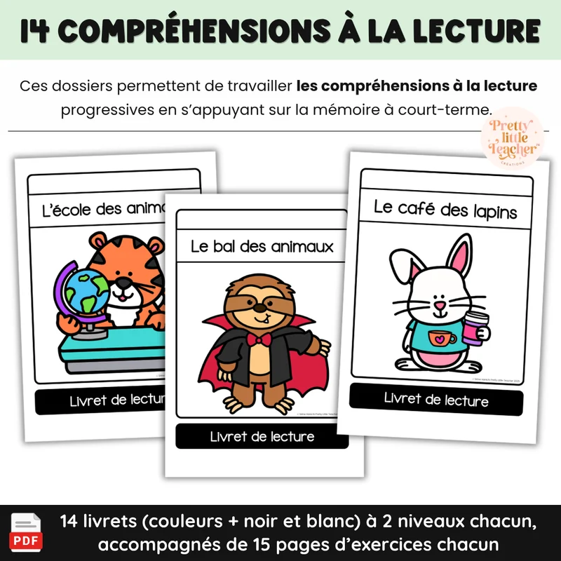Pack pour les bons lecteurs : 14 livrets de lecture sur les animaux + exercices