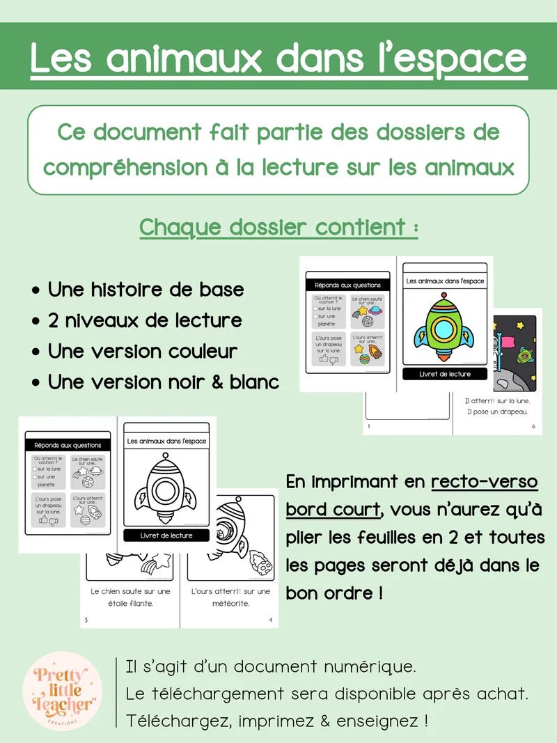 Les animaux dans l'espace (lecture)