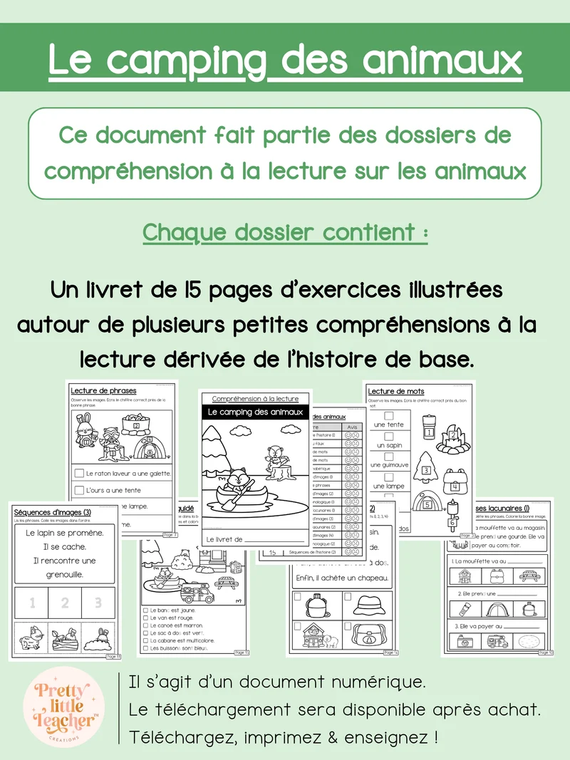 Le camping des animaux (lecture)