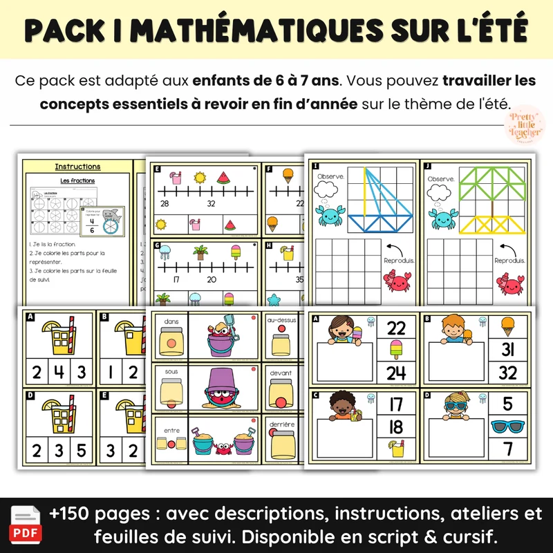 Pack 1 Mathématiques sur l'été