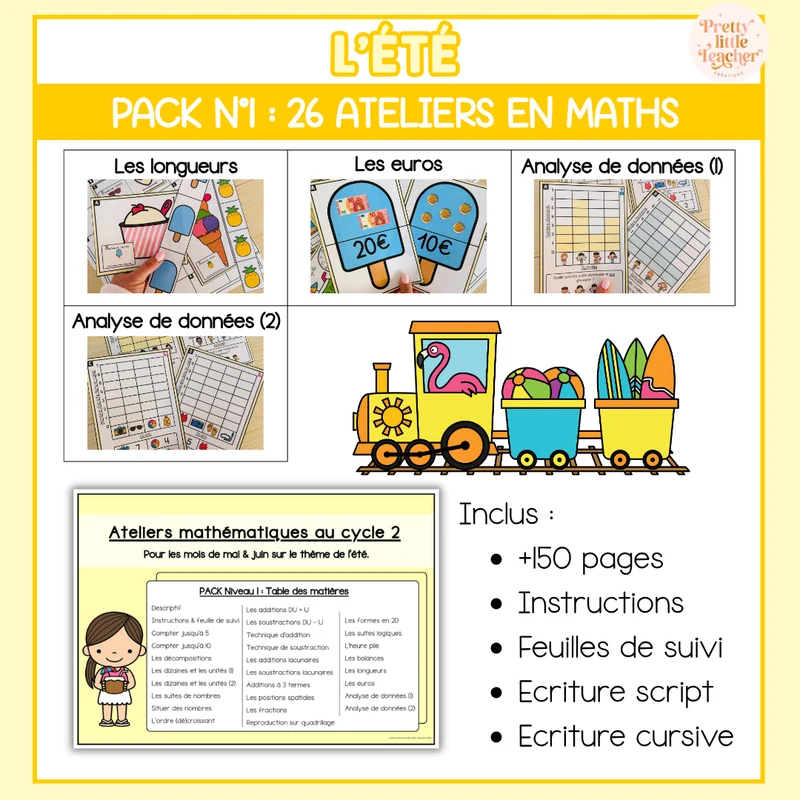 Pack 1 Mathématiques sur l'été