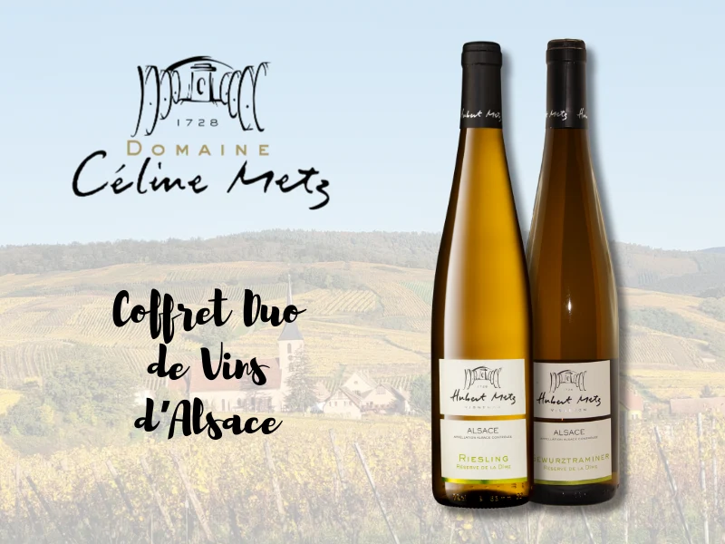 Coffret vin d'Alsace 2 bouteilles blanc