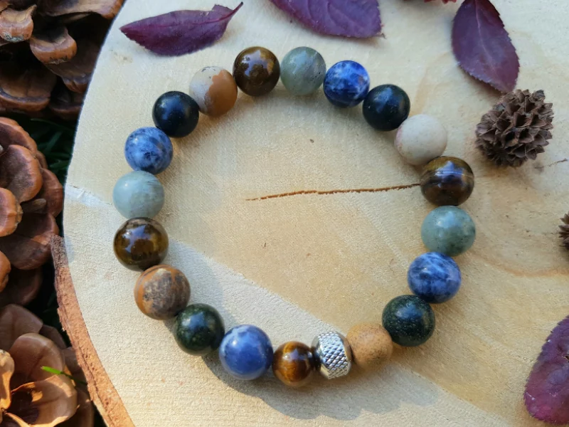 Bracelet homme en perles naturelles