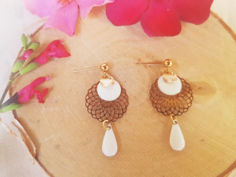 Boucles d'oreilles inox géométriques dorées