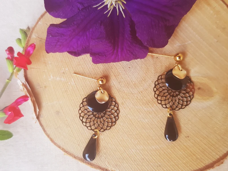 Boucles d'oreilles inox géométriques dorées