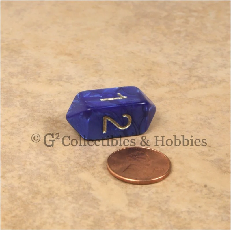 D4 Crystal Pearl Blue Die with Gold Numbers