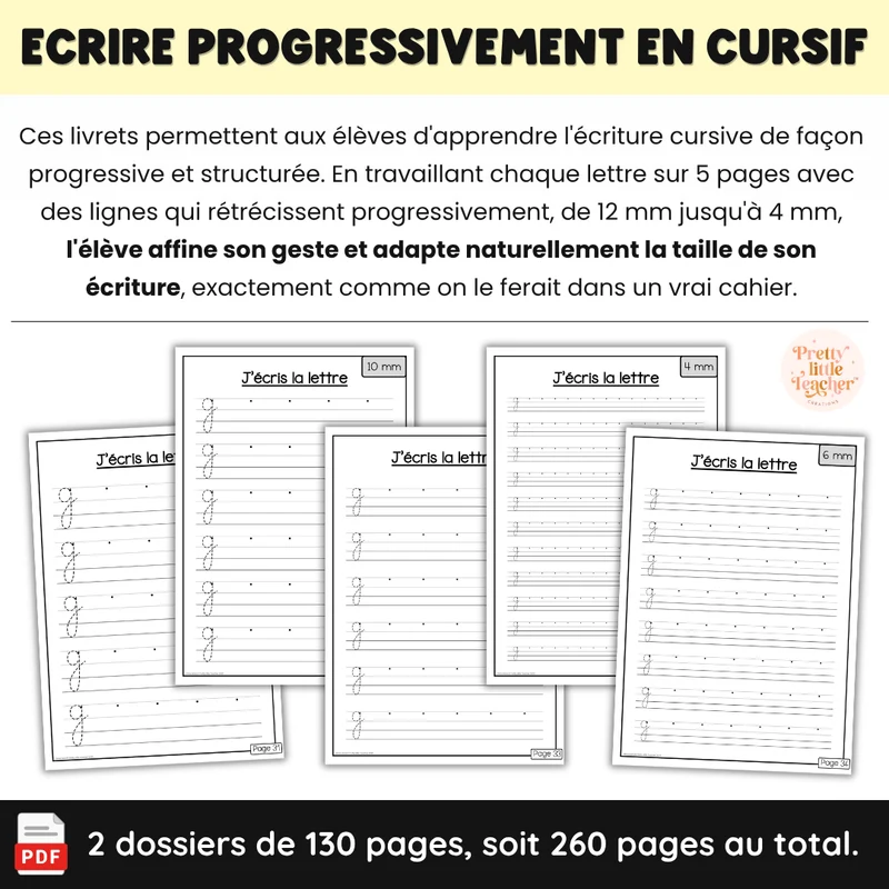 Livrets : j'apprends à écrire progressivement en cursif