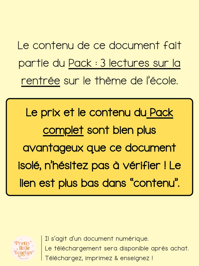 Lecture thème école : la rentrée des ours