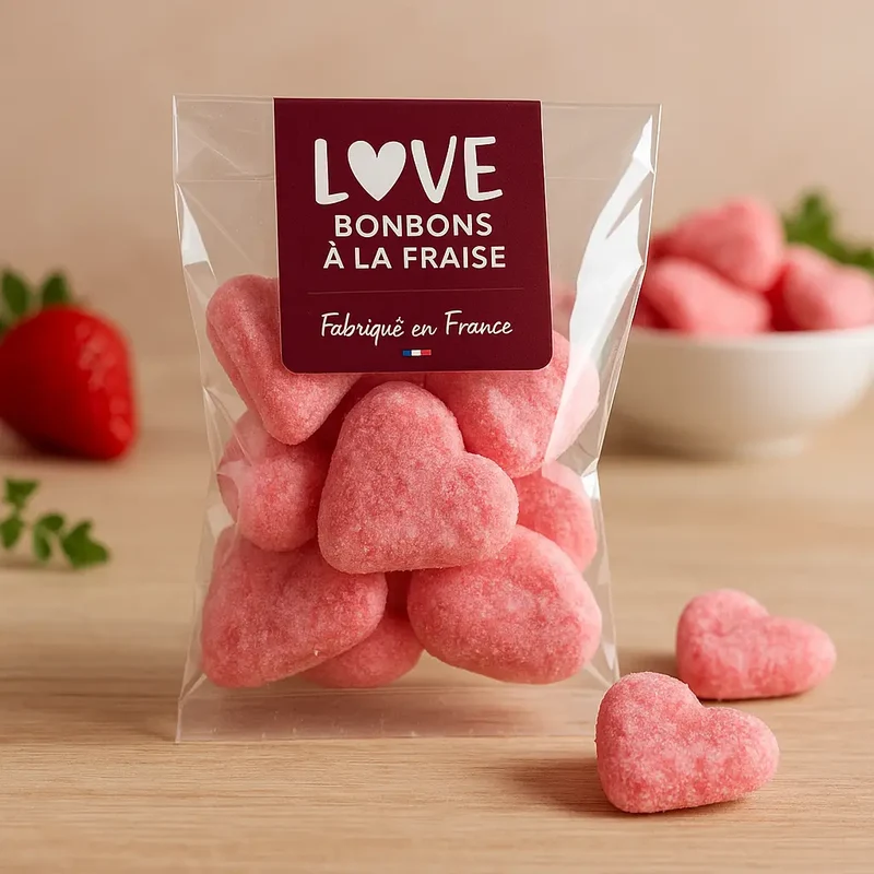 Sachet de délicieux bonbons cœur