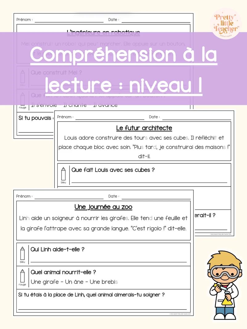 Lecture niveau 1 sur les métiers