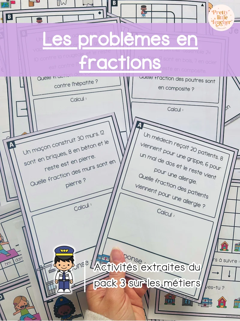 Les problèmes en fractions (3x)