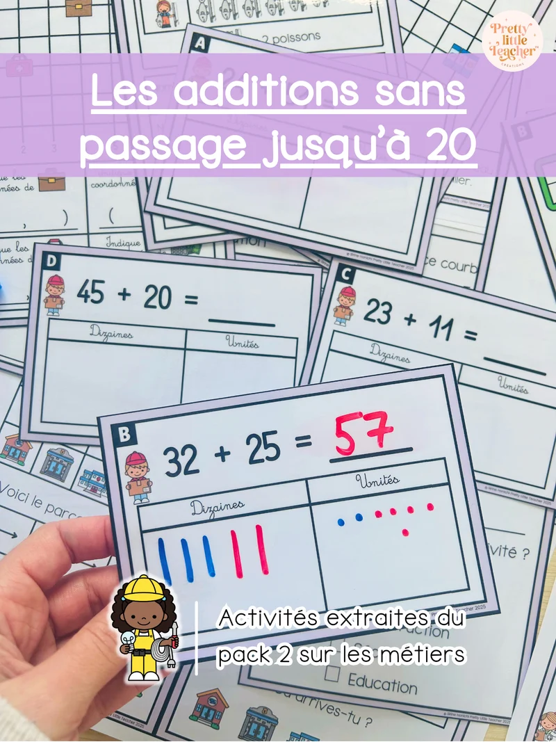 Les additions jusqu'à 100 sans passage (3x)