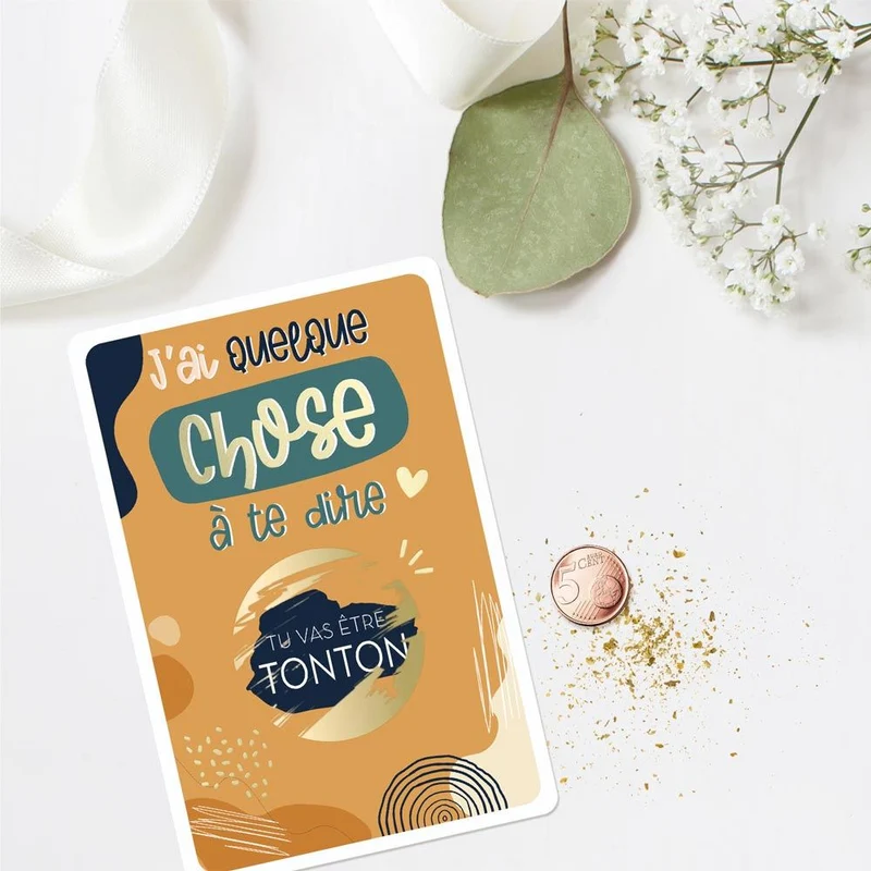 Carte à gratter annonce : "Tu vas être Tonton"