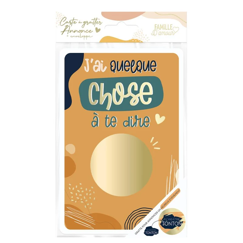 Carte à gratter annonce : "Tu vas être Tonton"