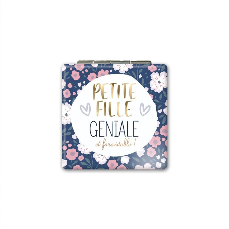 Miroir de poche "Petite fille géniale"