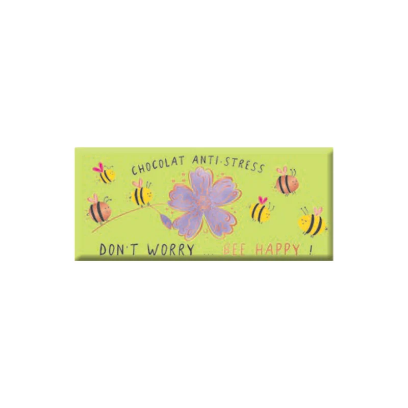 Mini tablette chocolat au lait "Don't worry..bee happy !" - 30g
