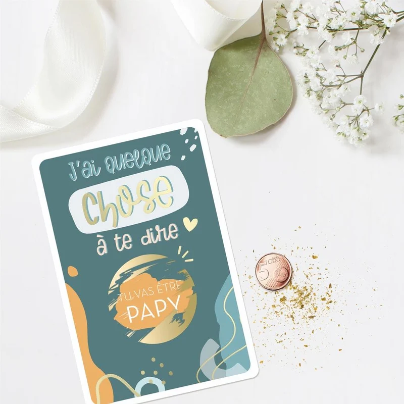 Carte à gratter annonce : "Tu vas être Papy"