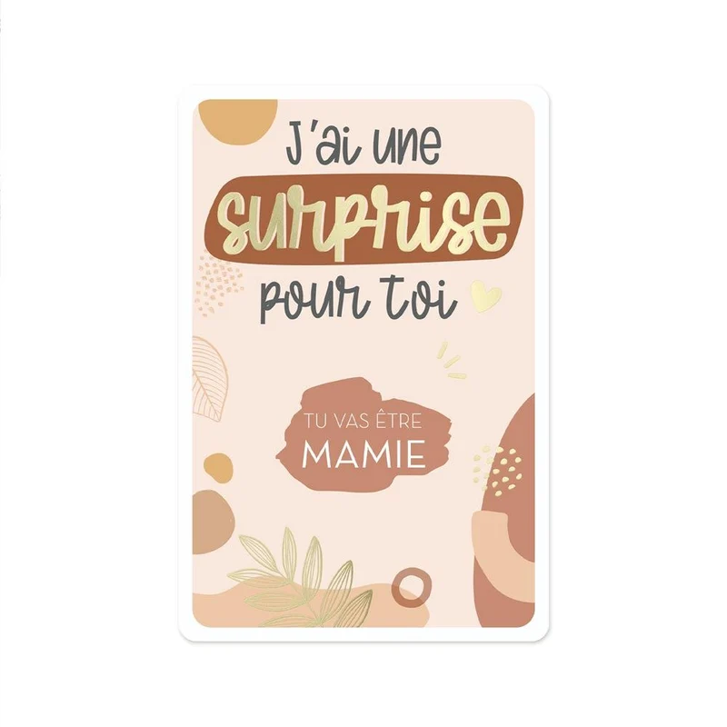 Carte à gratter annonce : "Tu vas être Mamie"
